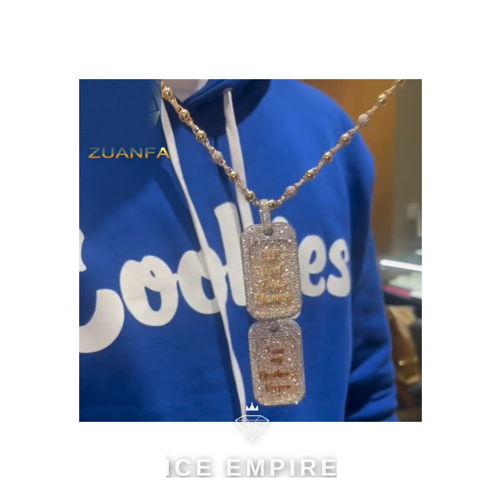 Iced Out Rose Gold Plated Moissanite Pendant
