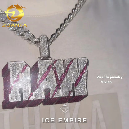 Iced Out Rose Gold Plated Moissanite Pendant