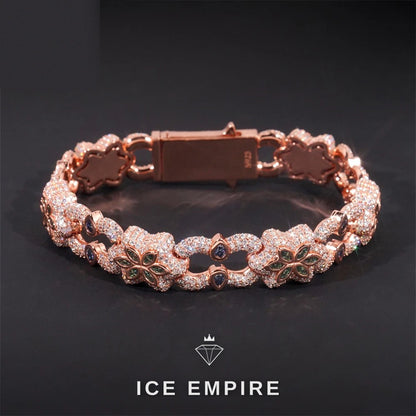 Iced Out Rose Gold Plated Moissanite Cuban Chain