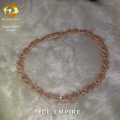 Iced Out Rose Gold Plated Moissanite Cuban Chain