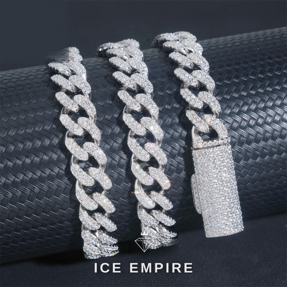 Iced Out Rose Gold Plated Moissanite Cuban Chain