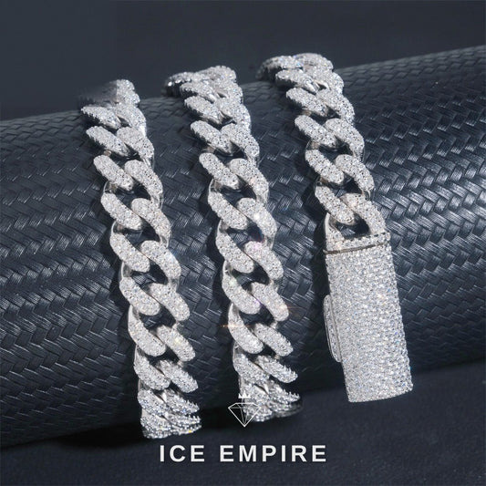 Iced Out Rose Gold Plated Moissanite Cuban Chain