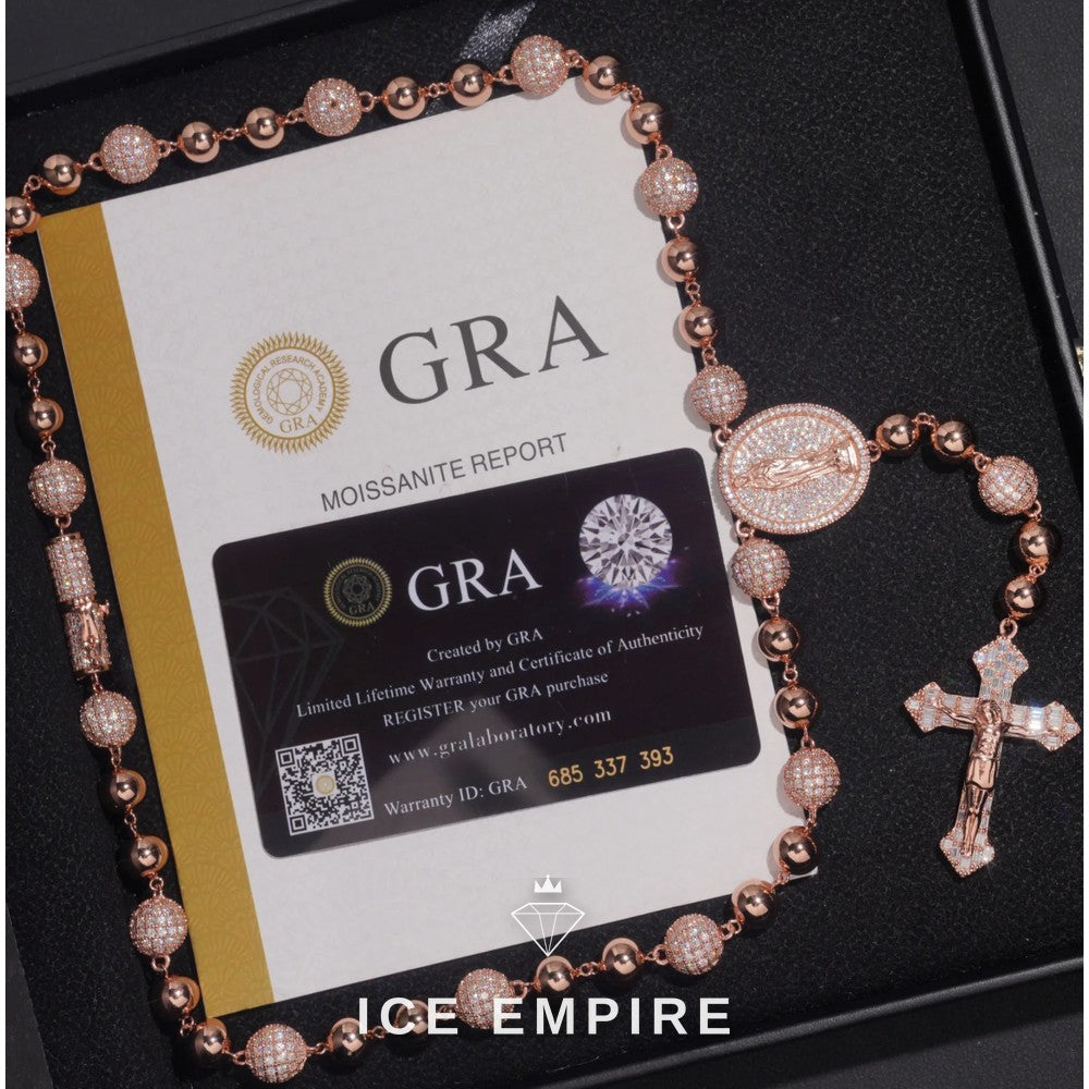 Iced Out Rose Gold Plated Moissanite Cuban Chain