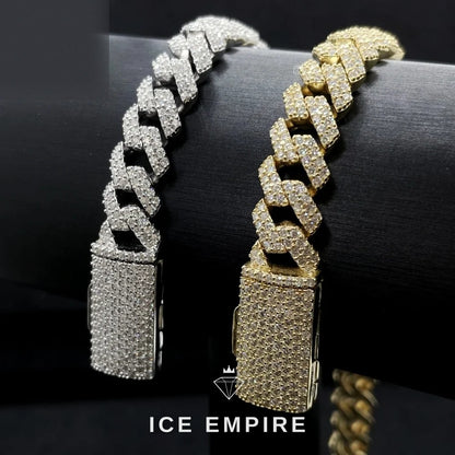 Iced Out 925 Silver Moissanite Cuban Chain