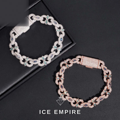 Iced Out Rose Gold Plated Moissanite Cuban Chain