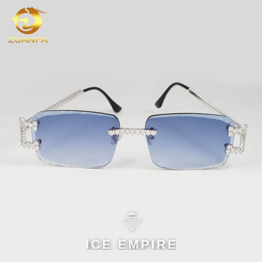 Iced Out 925 Silver Moissanite Glasses
