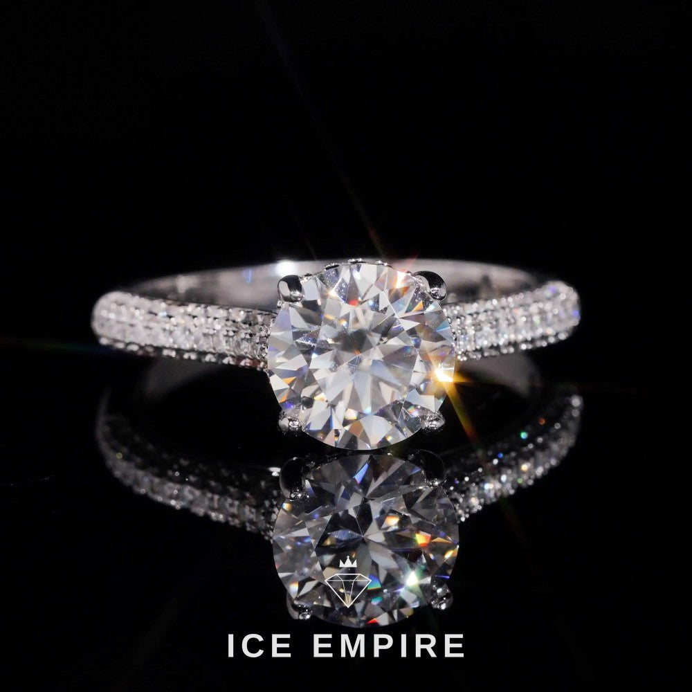 Iced Out Gold Plated Moissanite Wedding Band