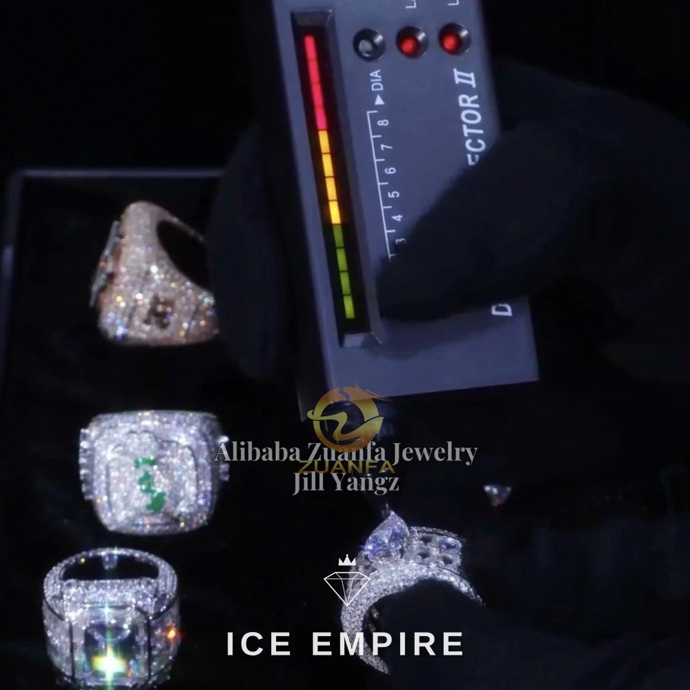 Iced Out Rose Gold Plated Moissanite Wedding Band