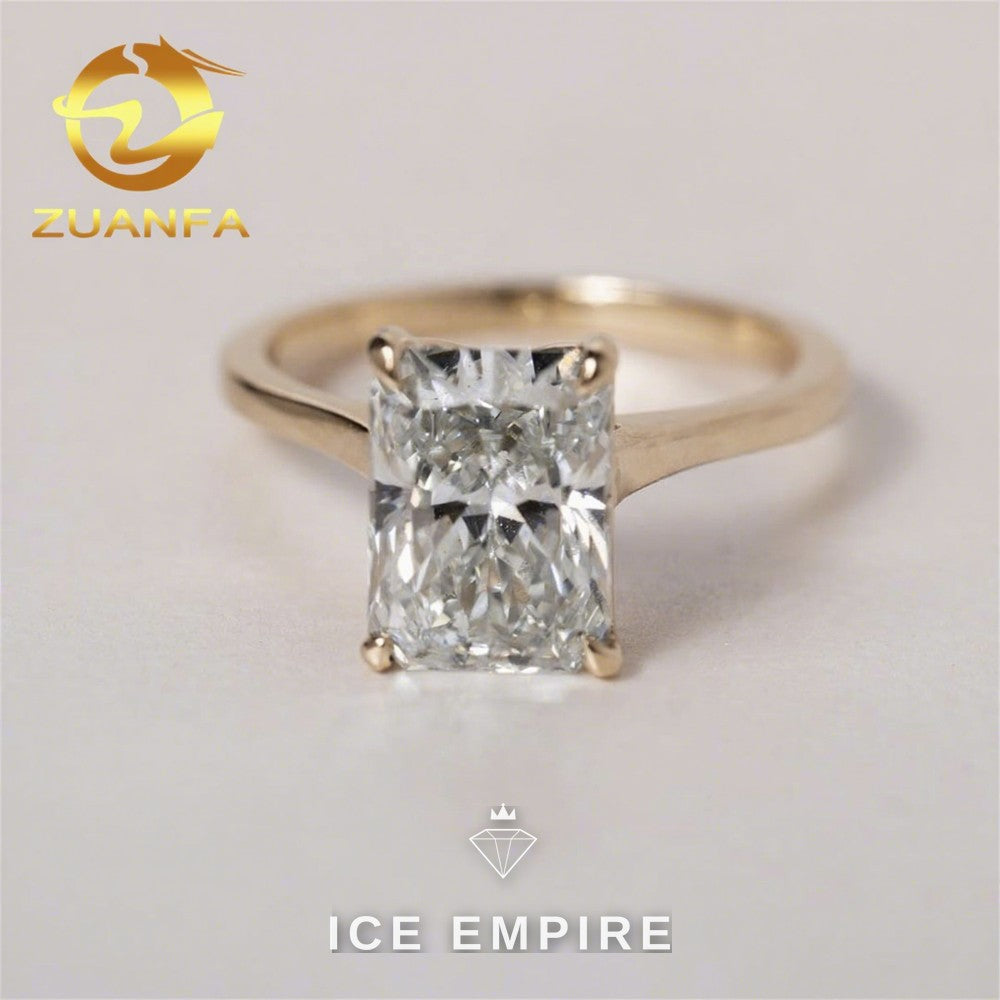 Iced Out 10K Gold Moissanite Engagement Ring