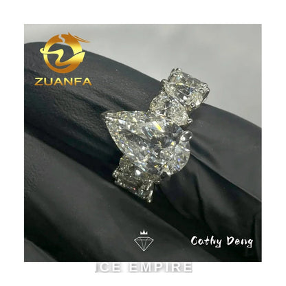 Iced Out Gold Plated Moissanite Wedding Band