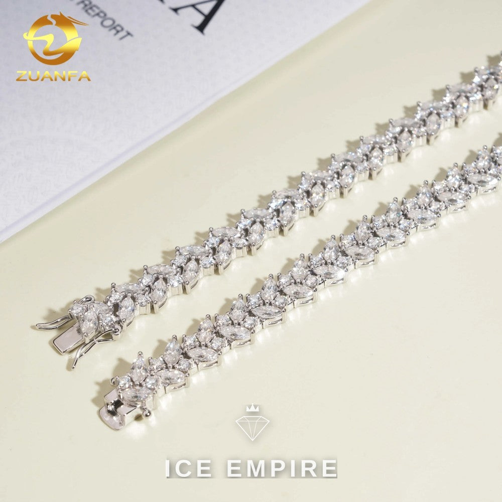 Iced Out 925 Silver Moissanite Tennis Bracelet