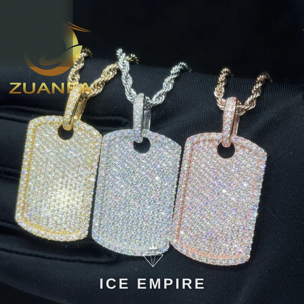 Iced Out Cross 925 Silver Moissanite Rope Chain