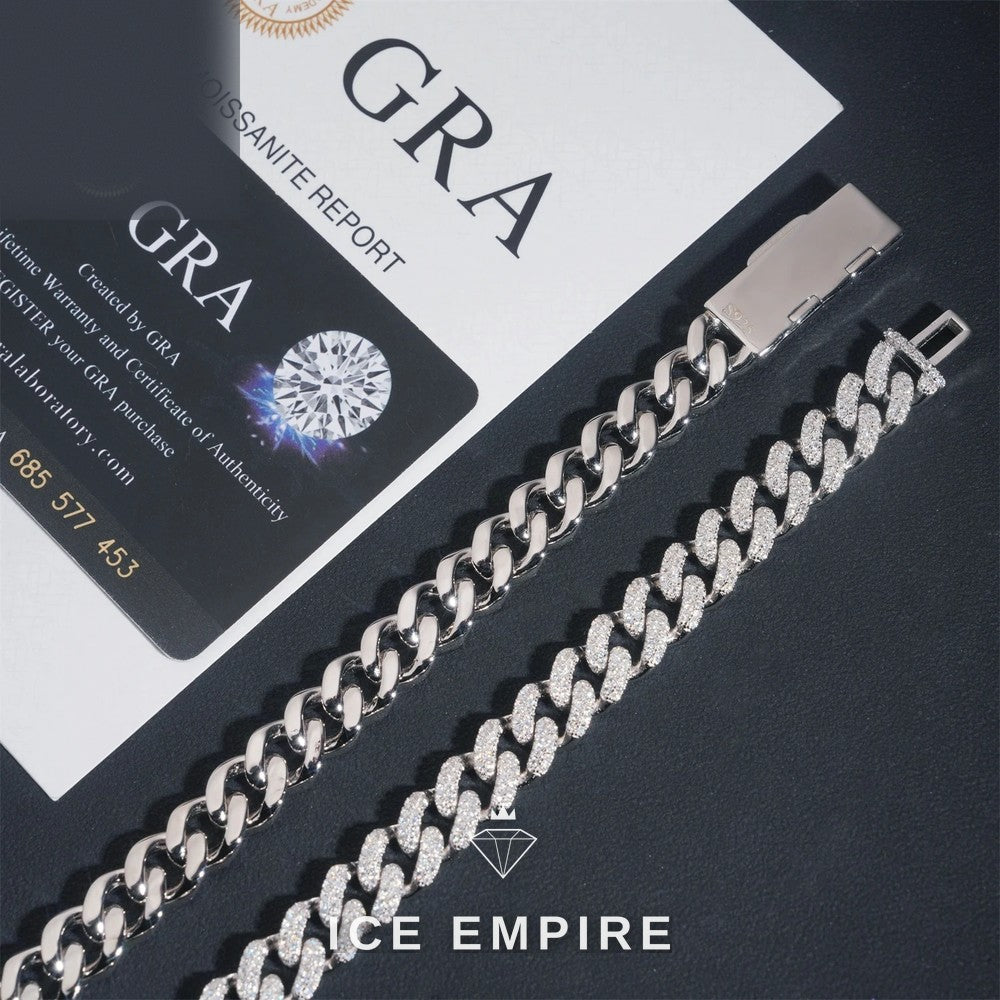Iced Out Rose Gold Plated Moissanite Cuban Chain