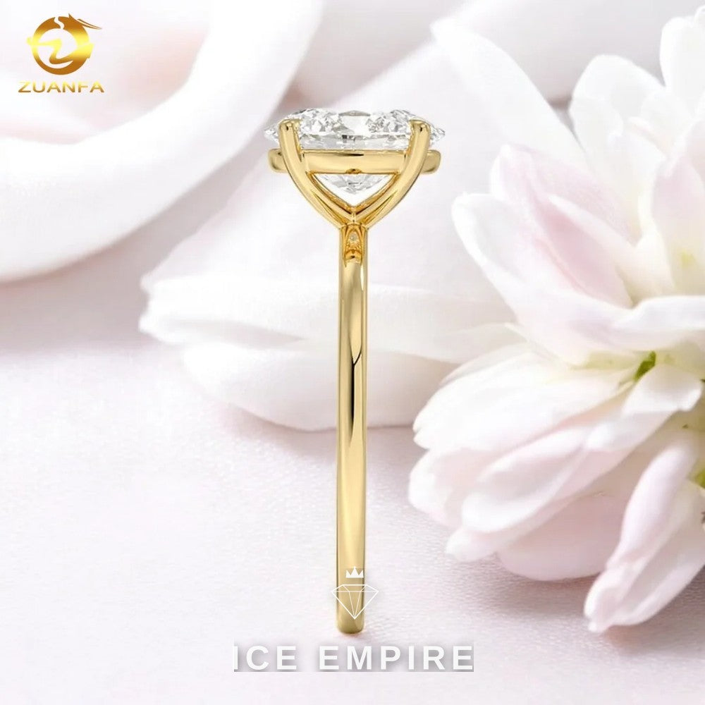 Iced Out Gold Plated Moissanite Engagement Ring