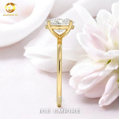 Iced Out Gold Plated Moissanite Engagement Ring