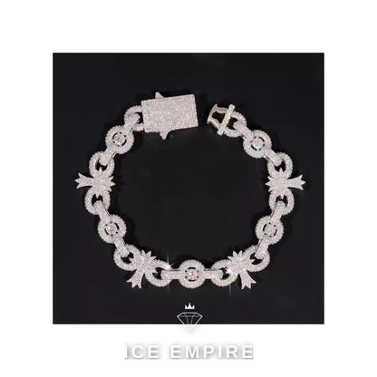 Iced Out Cross 925 Silver Moissanite Cuban Chain