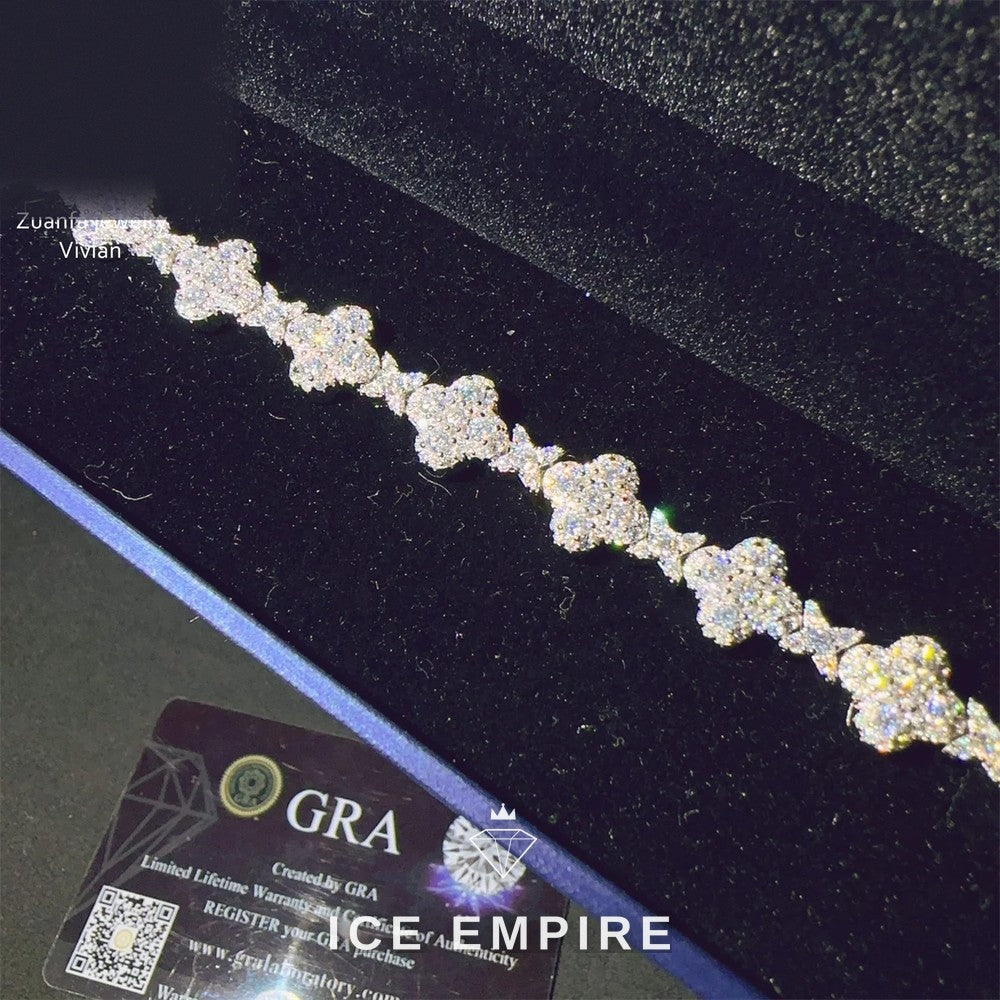 Iced Out 925 Silver Moissanite Cuban Chain