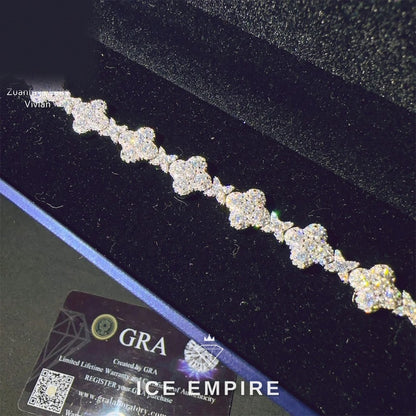 Iced Out 925 Silver Moissanite Cuban Chain