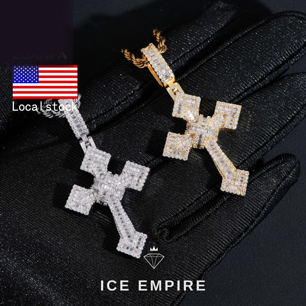 Iced Out Cross Gold Plated Pendant