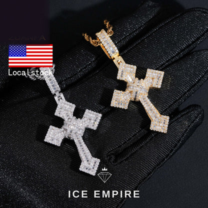 Iced Out Cross Gold Plated Pendant