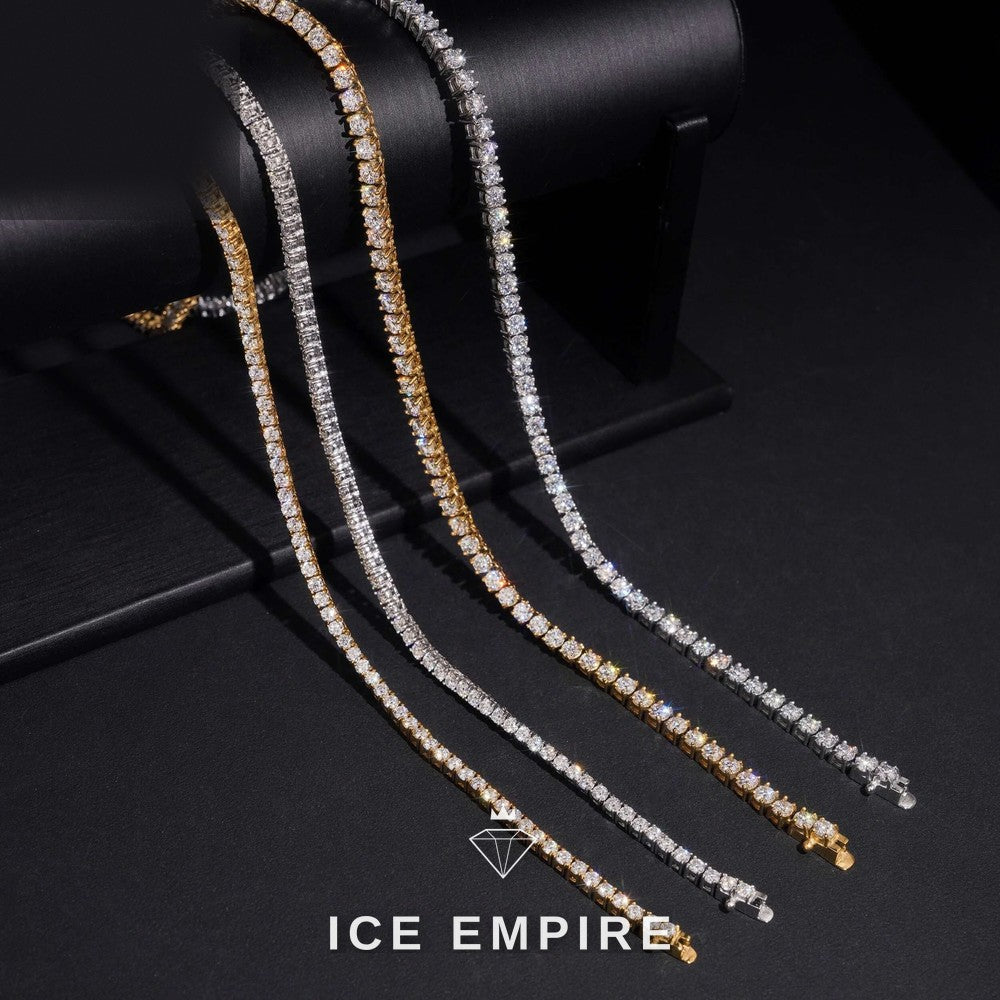 Iced Out Rose Gold Plated Moissanite Tennis Chain