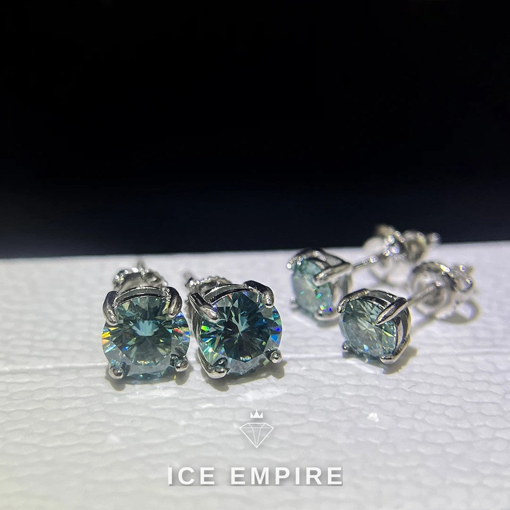 Iced Out 925 Silver Moissanite Earrings