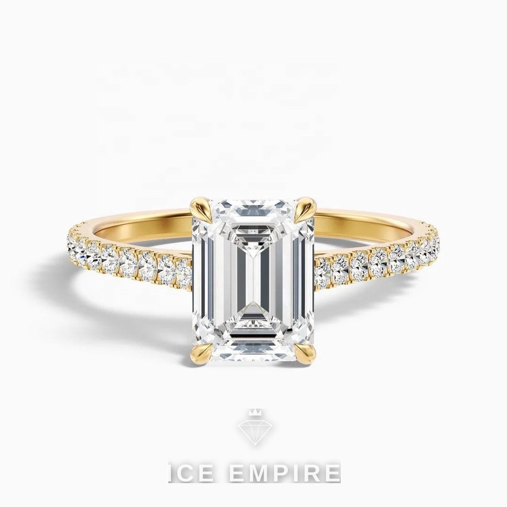 Iced Out 14K Gold Lab Grown Diamond Engagement Ring