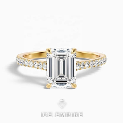 Iced Out 14K Gold Lab Grown Diamond Engagement Ring