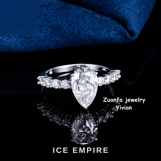 Iced Out 925 Silver Moissanite Ring