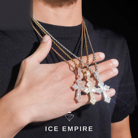 Iced Out Baguette Gold Plated Moissanite Pendant