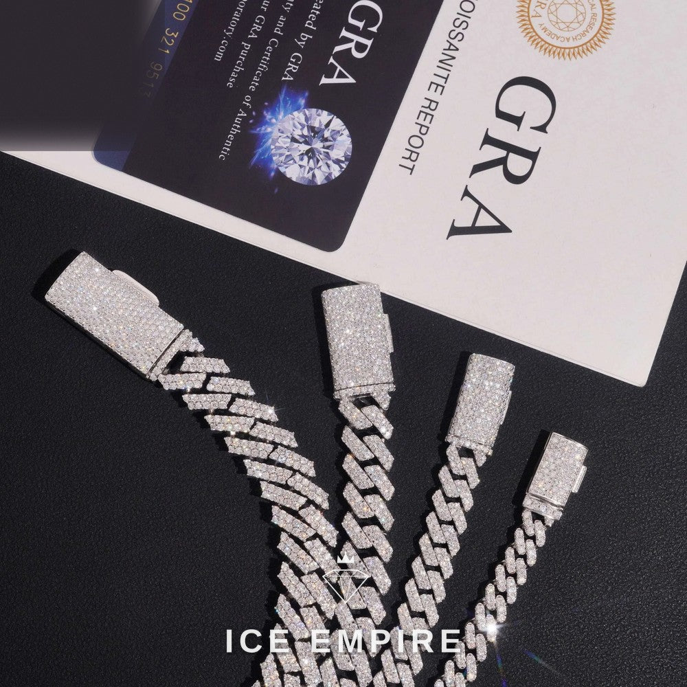 Iced Out Rose Gold Plated Moissanite Cuban Chain