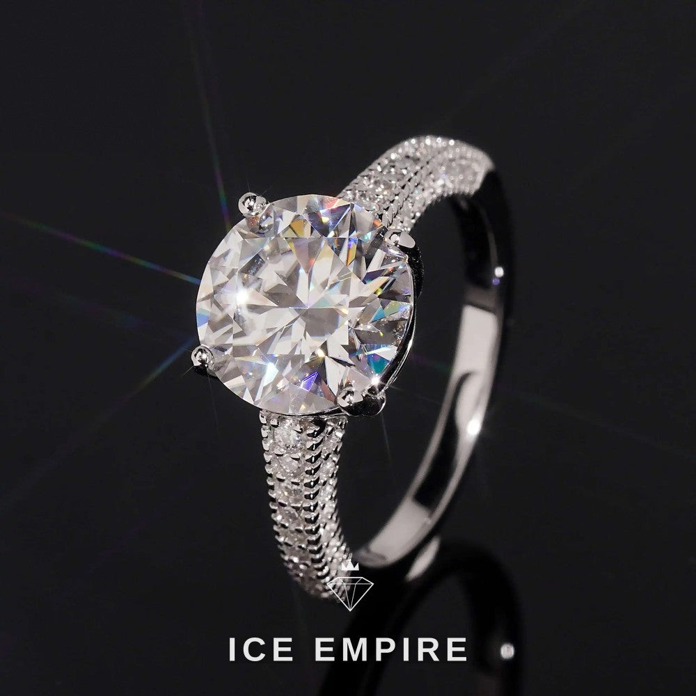 Iced Out 18K Gold Moissanite Wedding Band