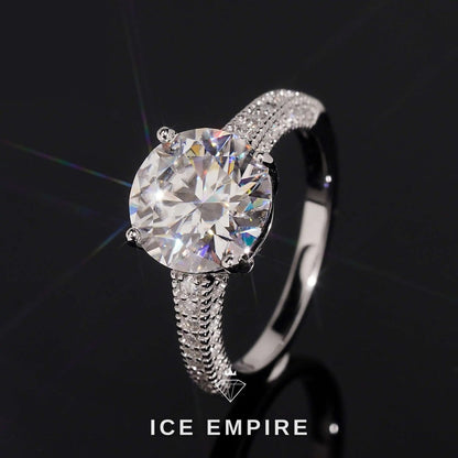 Iced Out 18K Gold Moissanite Wedding Band