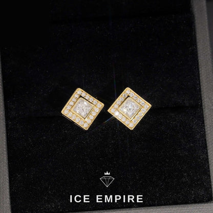 Iced Out 925 Silver Moissanite Stud Earrings