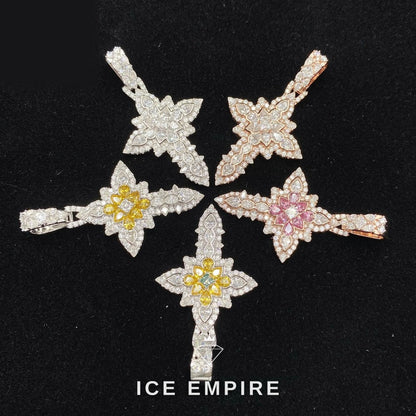 Iced Out Cross 925 Silver Moissanite Pendant