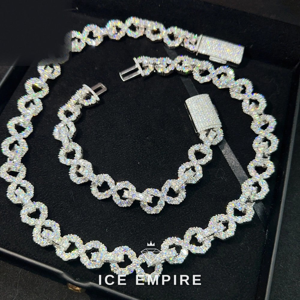 Iced Out Rose Gold Plated Moissanite Cuban Chain