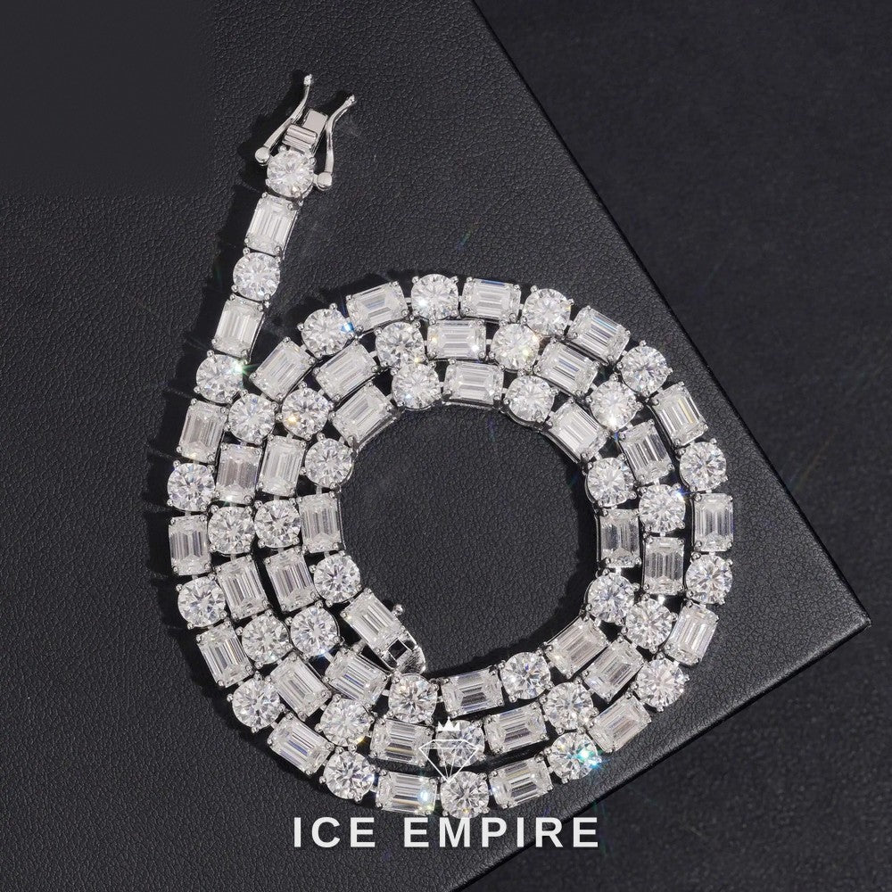 Iced Out 925 Silver Moissanite Tennis Chain