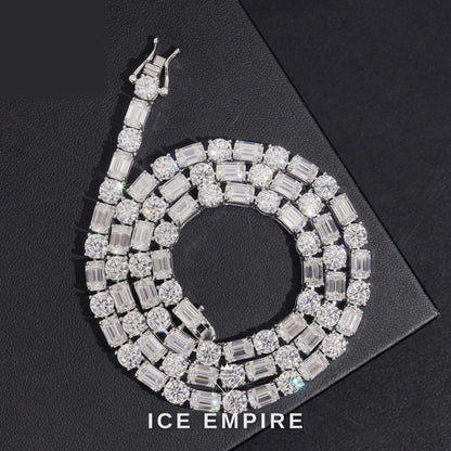 Iced Out 925 Silver Moissanite Tennis Chain
