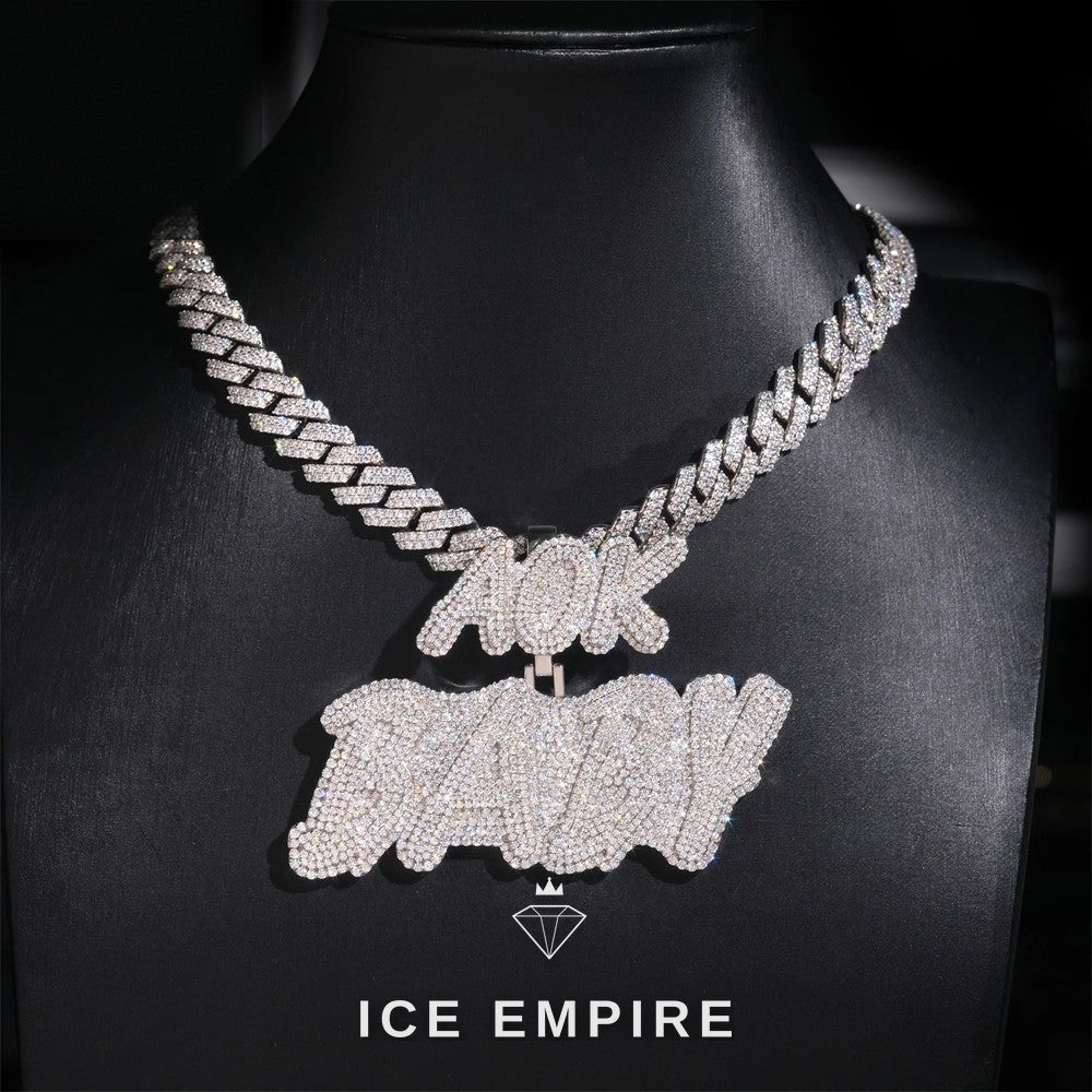 Iced Out 14K Gold Pendant