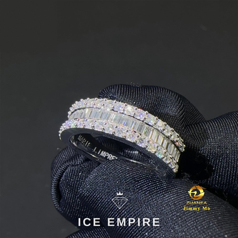 Iced Out Baguette Gold Plated Moissanite Ring