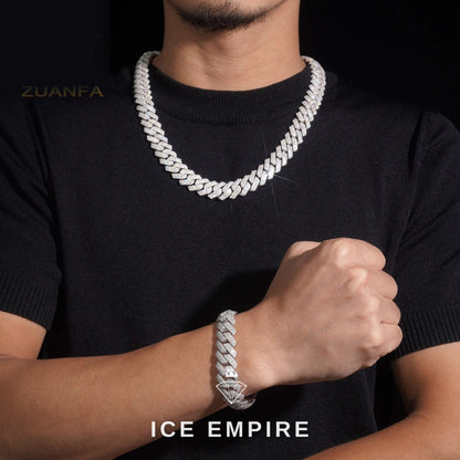 Iced Out Rose Gold Plated Moissanite Cuban Chain