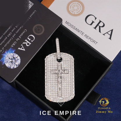 Iced Out Cross 925 Silver Moissanite Pendant