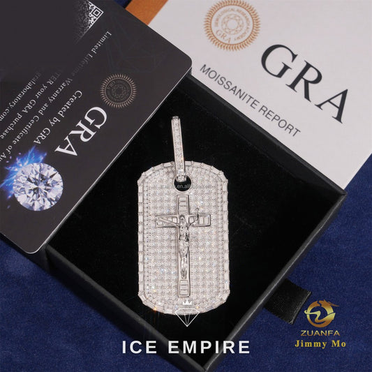 Iced Out Cross 925 Silver Moissanite Pendant