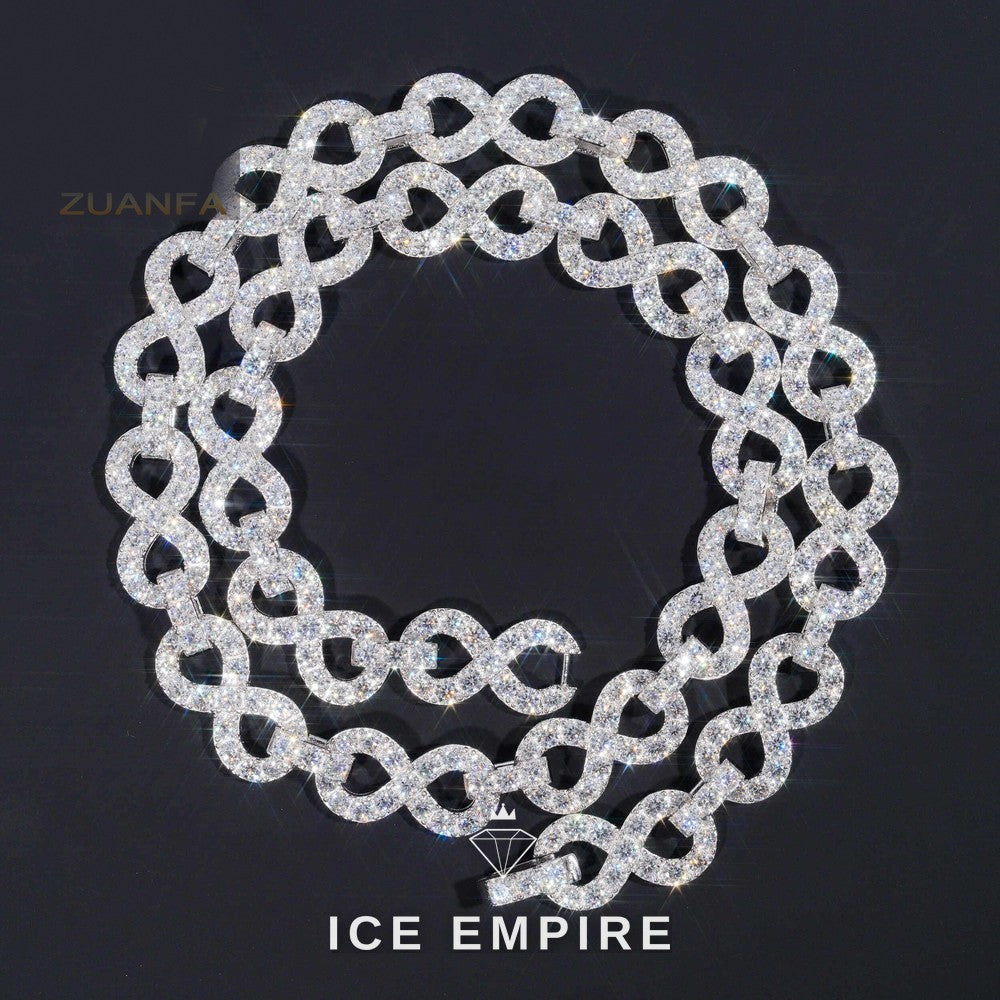 Iced Out Cluster Rose Gold Plated Moissanite Cuban Chain