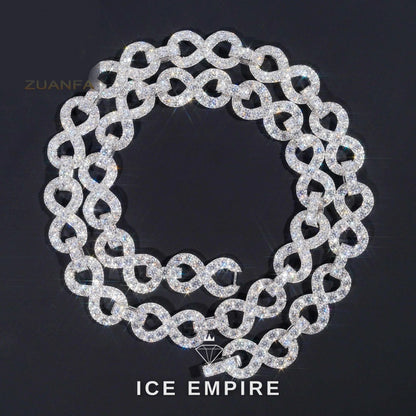 Iced Out Cluster Rose Gold Plated Moissanite Cuban Chain