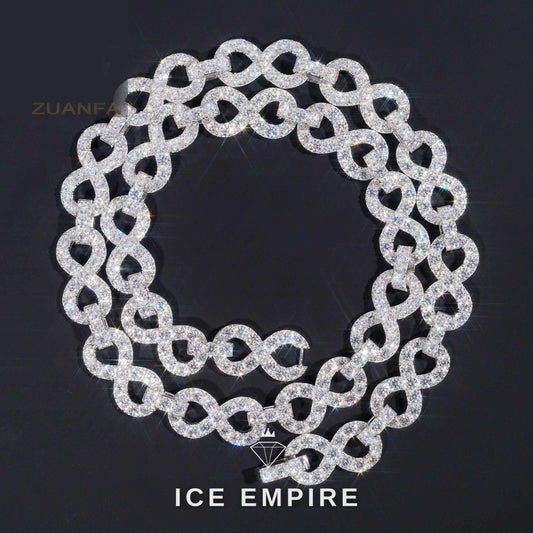 Iced Out Cluster Rose Gold Plated Moissanite Cuban Chain