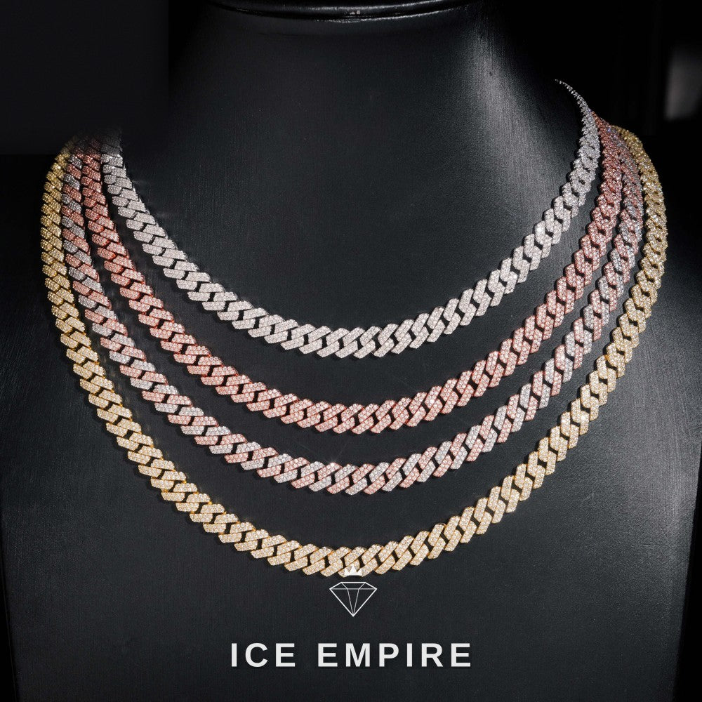 Iced Out Gold Plated Moissanite Cuban Chain