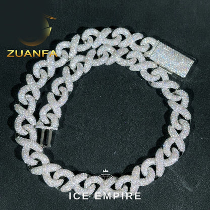 Iced Out Rose Gold Plated Moissanite Cuban Chain