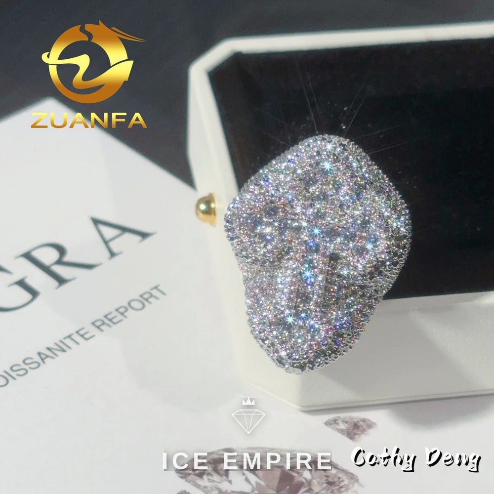 Iced Out Cross 925 Silver Moissanite Ring