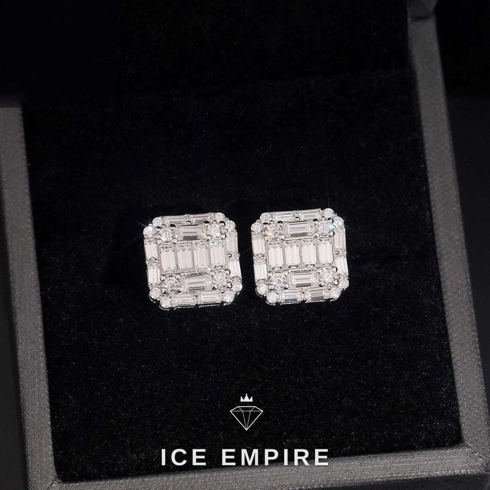 Iced Out Rose Gold Plated Moissanite Earrings